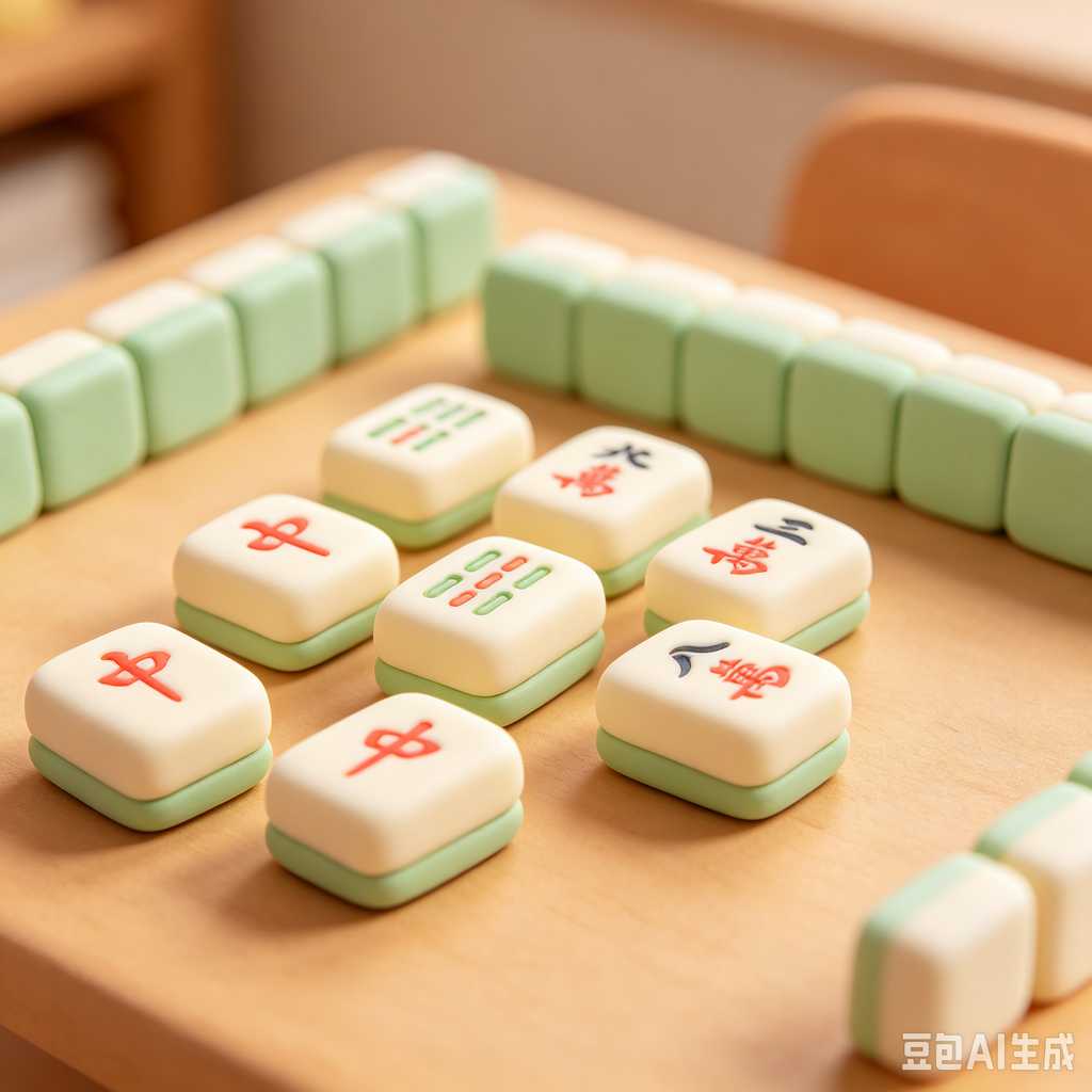 wooden mahjong set